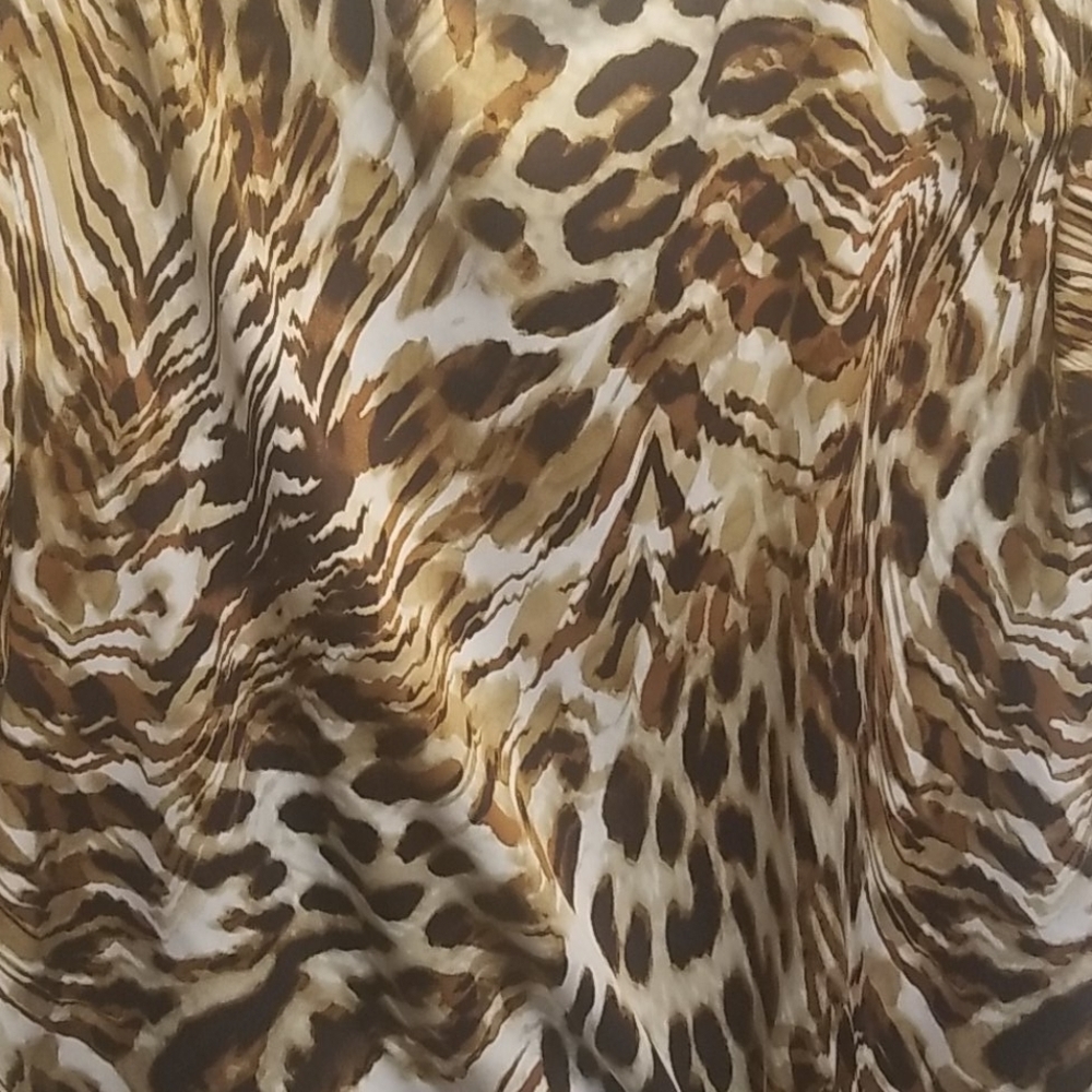 NWT Worthington Leopard Print Tie Front Blouse Medium Animal Print Top - Picture 6 of 8